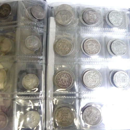 77 - A small quantity of Pre-1947 silver Coins, including 8 George V half crowns, loose, 3.8ozt, a coin s... 