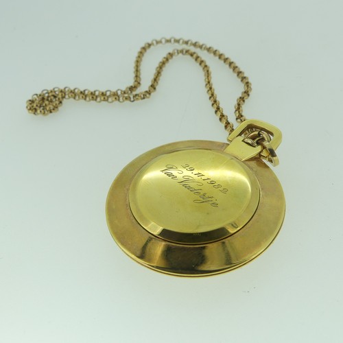 186 - A Tissot Stylist gold-plated open-face Pocket Watch, with gilt dial and baton markers, 40mm diameter... 