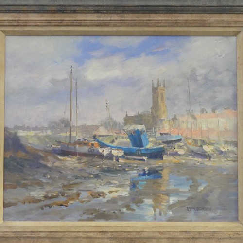 205 - Alwyn Crawshaw (British, b.1934), Exmouth Harbour, oil on canvas, signed lower right, 40cm x 50cm, f... 