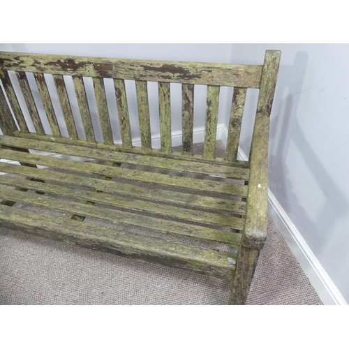 492 - Garden Furniture; a teak Garden Bench, made from wood from HMS Birmingham, with brass plaque, weathe... 