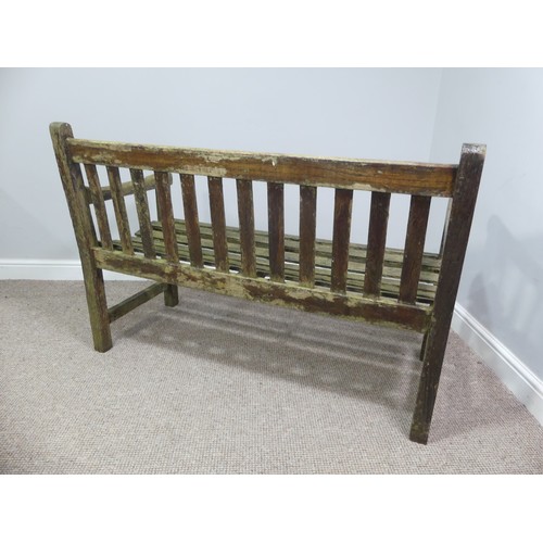 492 - Garden Furniture; a teak Garden Bench, made from wood from HMS Birmingham, with brass plaque, weathe... 