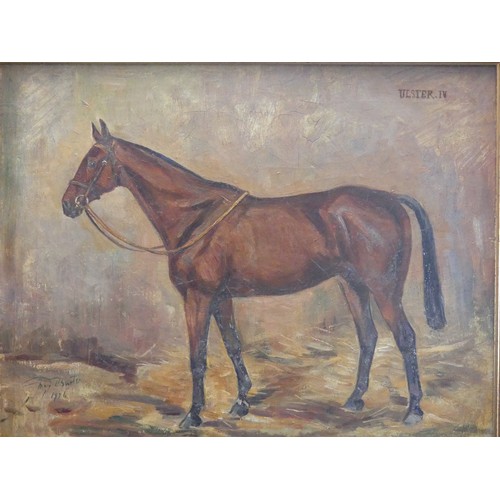 228 - May Burton (British, 1901-1995, 'Mousmee' and 'Ulster.IV', pair of horse portraits, oil on canvas, s... 