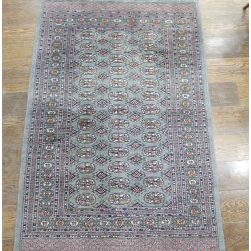 487 - Tribal Rugs; a finely hand-knotted Bokhara rug, grey ground, wool pile on cotton base, 126cm x 202cm... 