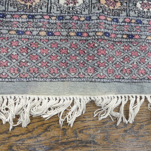 487 - Tribal Rugs; a finely hand-knotted Bokhara rug, grey ground, wool pile on cotton base, 126cm x 202cm... 