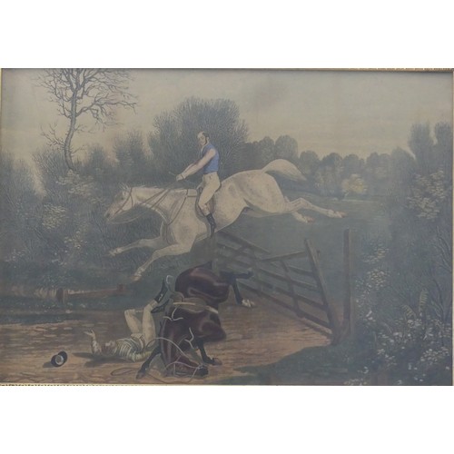 230 - A set of four late 19th century hand coloured Hunting lithographs, framed and glazed, 32cm x 46cm (4... 