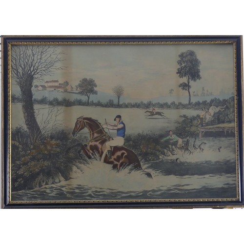 230 - A set of four late 19th century hand coloured Hunting lithographs, framed and glazed, 32cm x 46cm (4... 