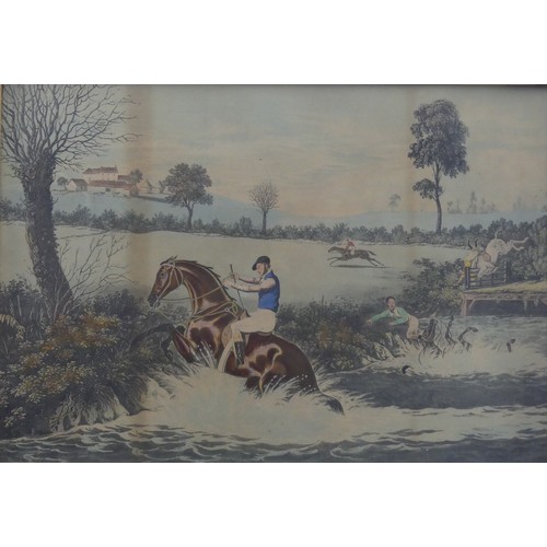 230 - A set of four late 19th century hand coloured Hunting lithographs, framed and glazed, 32cm x 46cm (4... 