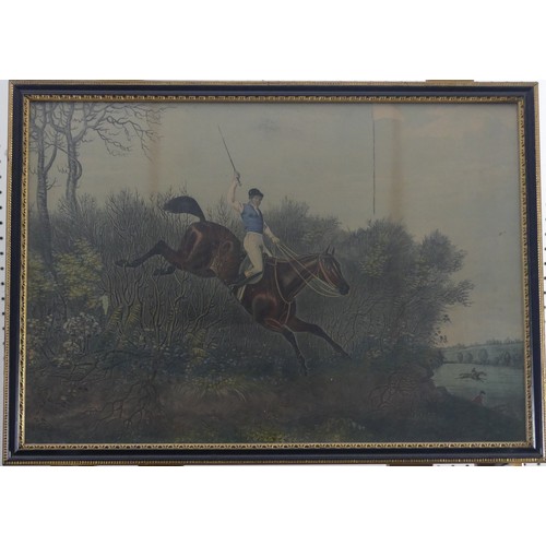 230 - A set of four late 19th century hand coloured Hunting lithographs, framed and glazed, 32cm x 46cm (4... 