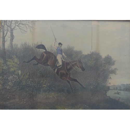 230 - A set of four late 19th century hand coloured Hunting lithographs, framed and glazed, 32cm x 46cm (4... 