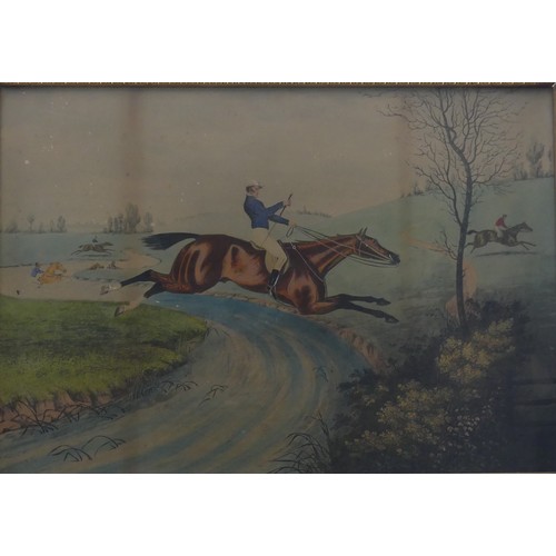 230 - A set of four late 19th century hand coloured Hunting lithographs, framed and glazed, 32cm x 46cm (4... 