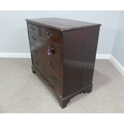 338 - A Victorian oak Chest of Drawers, split to top and both sides, W 97cm x D 50cm x H 92cm.... 