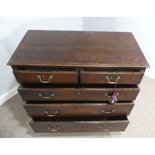 338 - A Victorian oak Chest of Drawers, split to top and both sides, W 97cm x D 50cm x H 92cm.... 