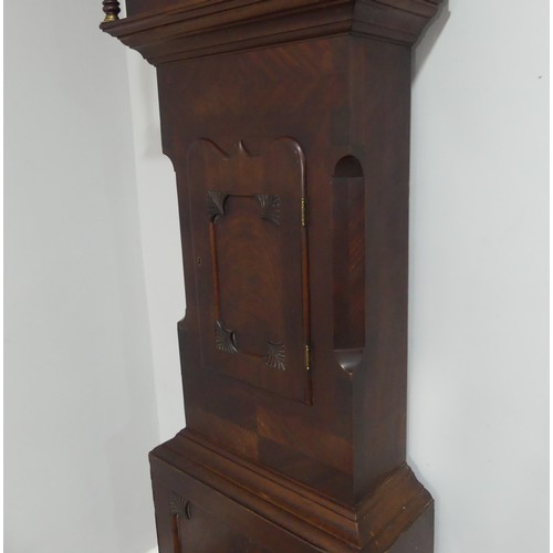 261 - P. Herman, Leeds, a mahogany 8-day longcase clock with two-weight movement striking on a bell, the p... 