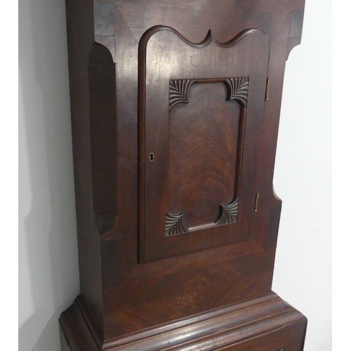 261 - P. Herman, Leeds, a mahogany 8-day longcase clock with two-weight movement striking on a bell, the p... 