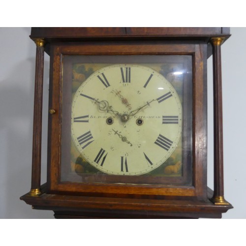 262 - Blagburn, Gateshead, an oak and mahogany banded 8-day longcase clock with two-weight movement striki... 