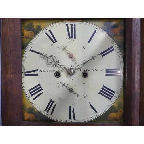 262 - Blagburn, Gateshead, an oak and mahogany banded 8-day longcase clock with two-weight movement striki... 