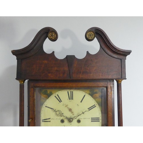 262 - Blagburn, Gateshead, an oak and mahogany banded 8-day longcase clock with two-weight movement striki... 