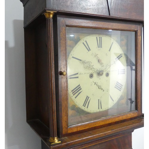 262 - Blagburn, Gateshead, an oak and mahogany banded 8-day longcase clock with two-weight movement striki... 