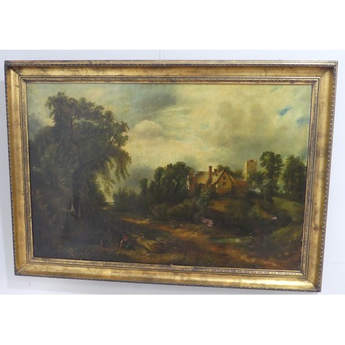 235 - After John Constable (1776-1837), The Glebe Farm, oil on canvas, signed 'J.C. Sayer after J. Constab... 