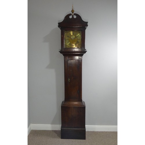 264 - An oak 30-hour Longcase Clock, the 11-inch brass dial signed C. Vaughan, Pont Pool and inscribed Rac... 