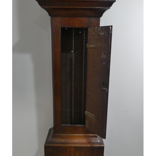 264 - An oak 30-hour Longcase Clock, the 11-inch brass dial signed C. Vaughan, Pont Pool and inscribed Rac... 