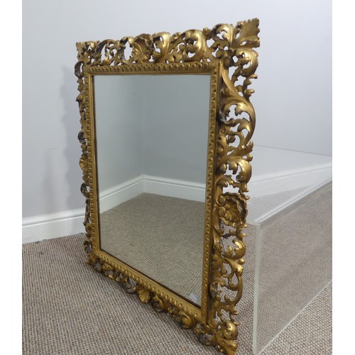 354 - A pair of Georgian style reproduction gilt-wood framed mirrors, frame is W 65xm x L 80cm.... 