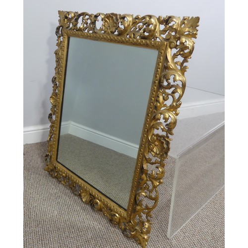 354 - A pair of Georgian style reproduction gilt-wood framed mirrors, frame is W 65xm x L 80cm.... 