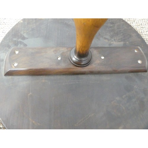 273 - An antique Games Table with a circular top, of small size, raised on tripod base, legs will need res... 