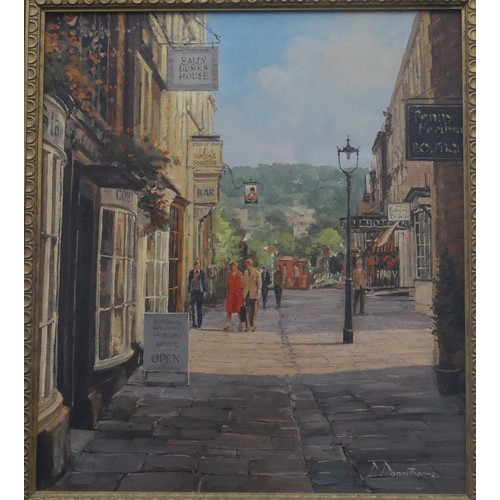 237 - Peter Donnithorne (British, b. 1933), Old Lillyput Alley, Bath, oil on canvas, signed lower right, ‘... 