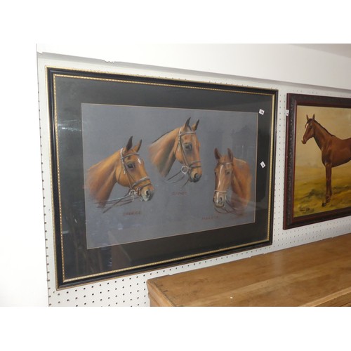 243 - Elizabeth Ritson, pastel on paper, horse subjects, signed and dated 1981, 45cm x 68cm, together with... 