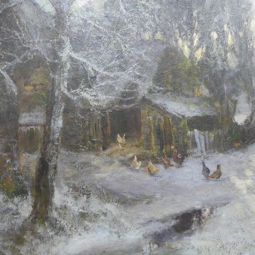 245 - John Falconar Slater (British, 1867-1937). A Winters Evening in the Farmyard, oil on canvas, signed ... 