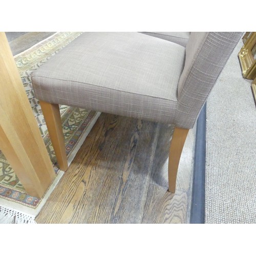 414 - A modern light oak John Lewis Dining Table and six Chairs, featuring dovetail joints, W 231cm x H 76... 