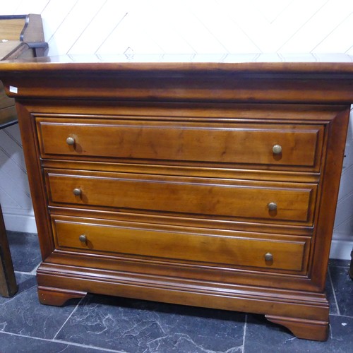 416 - A reproduction French style Cherrywood Chest of Drawers, W 105cm x H 85.5cm x D 50cm.... 