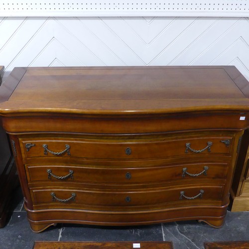 417 - A reproduction French style Cherrywood Dresser Chest, with opening top and decorative metal mounts, ... 