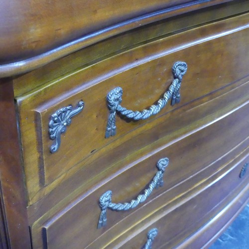 417 - A reproduction French style Cherrywood Dresser Chest, with opening top and decorative metal mounts, ... 