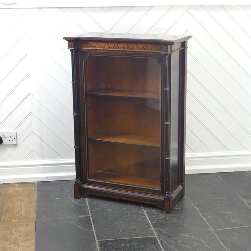 420 - An Aesthetic movement Pier Cabinet / glazed Bookcase, W 65cm x H 97cm x D 33cm.