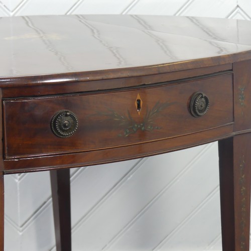 421 - A Sheraton revival style Pembroke table with painted decoration, W 76cm x H 71cm x D 53cm.... 