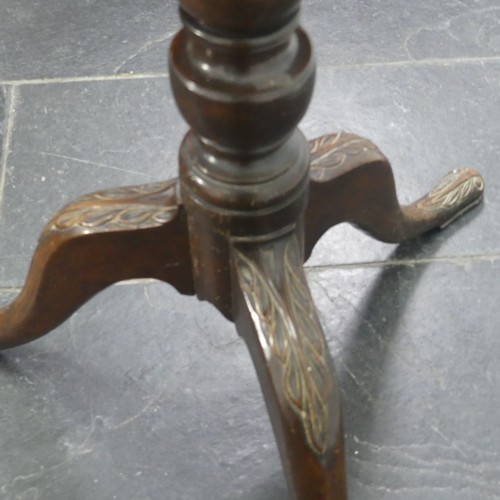 424 - A 19th century French walnut Tripod Table, with 'Noah's Ark' carved top, W 71cm x H 70cm x D 71cm... 