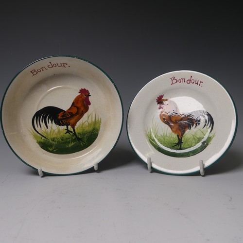 80 - A Wemyss 'Bonjour' cockerel Cup and Saucer, together with corresponding Sugar Bowl, Plate and Cream ... 