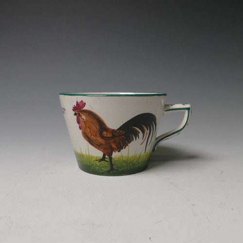 80 - A Wemyss 'Bonjour' cockerel Cup and Saucer, together with corresponding Sugar Bowl, Plate and Cream ... 