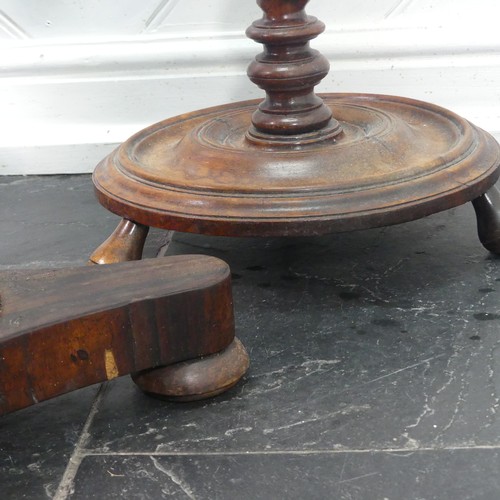 444 - Two Victorian Piano Stools, with adjustable floral tapestry seats set on tripod bases, together with... 