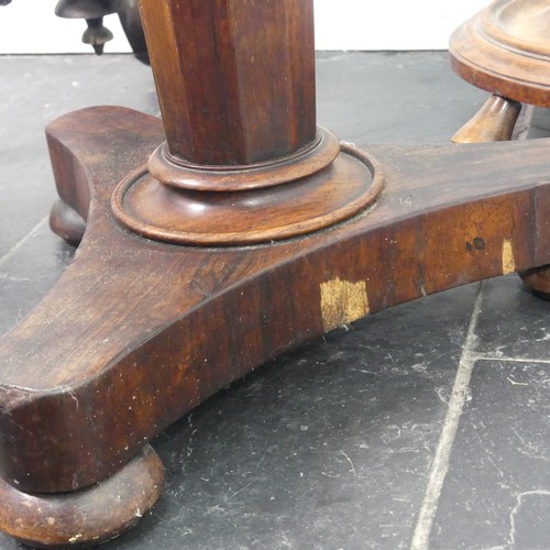 444 - Two Victorian Piano Stools, with adjustable floral tapestry seats set on tripod bases, together with... 