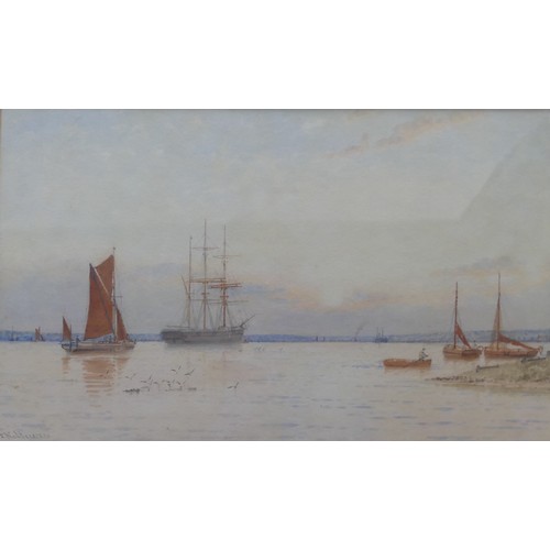 256 - George Stanfield Walters (British, 1838-1924), Southampton Water, watercolour, signed lower left 