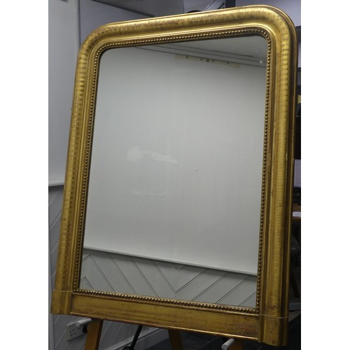 453 - A Victorian style arched overmantel Fretwork Mirror, W 84cm x H 108cm.