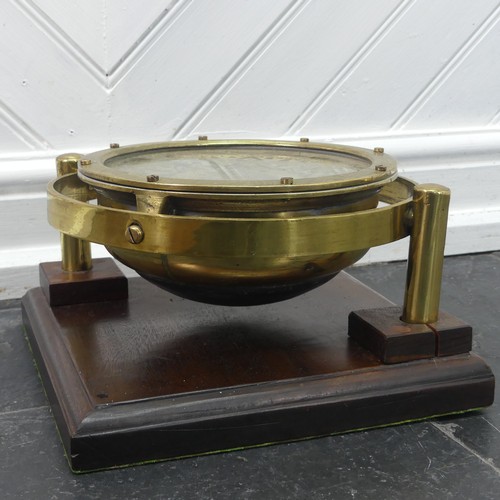 454 - A late 19thc/early 20thc brass cased liquid filled Marine Compass, by J. W. Searby & Son, Lowest... 