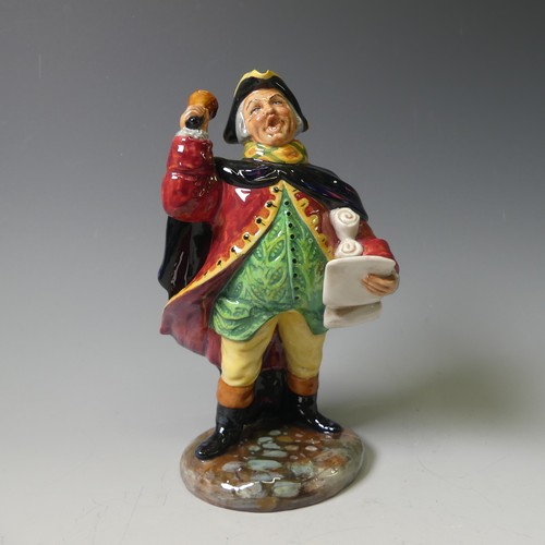 92 - A Royal Doulton Character figure of Punch and Judy Man, HN2765, together with Town Crier, HN2119, Go... 