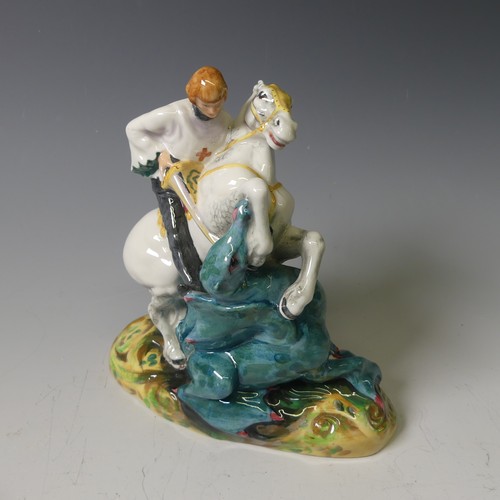 93 - A Royal Doulton Character figure of The Jester, HN2016, together with St George, HN2051, Fisherman, ... 