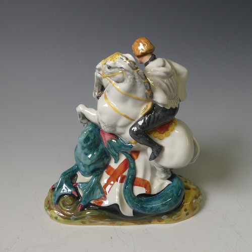 93 - A Royal Doulton Character figure of The Jester, HN2016, together with St George, HN2051, Fisherman, ... 