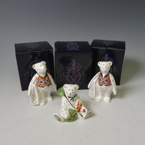 104 - A Royal Crown Derby Fisherman Bear, together with ER Shopper Bear and I Love London Shopper Bear (3)... 