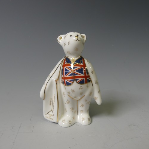 104 - A Royal Crown Derby Fisherman Bear, together with ER Shopper Bear and I Love London Shopper Bear (3)... 